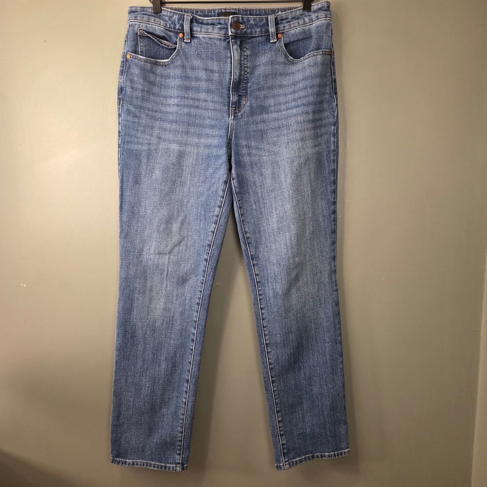 Talbots Women's Straight Leg Jean Size 12 Medium Wash Denim